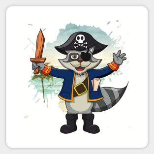 Captain Raccoon Sticker